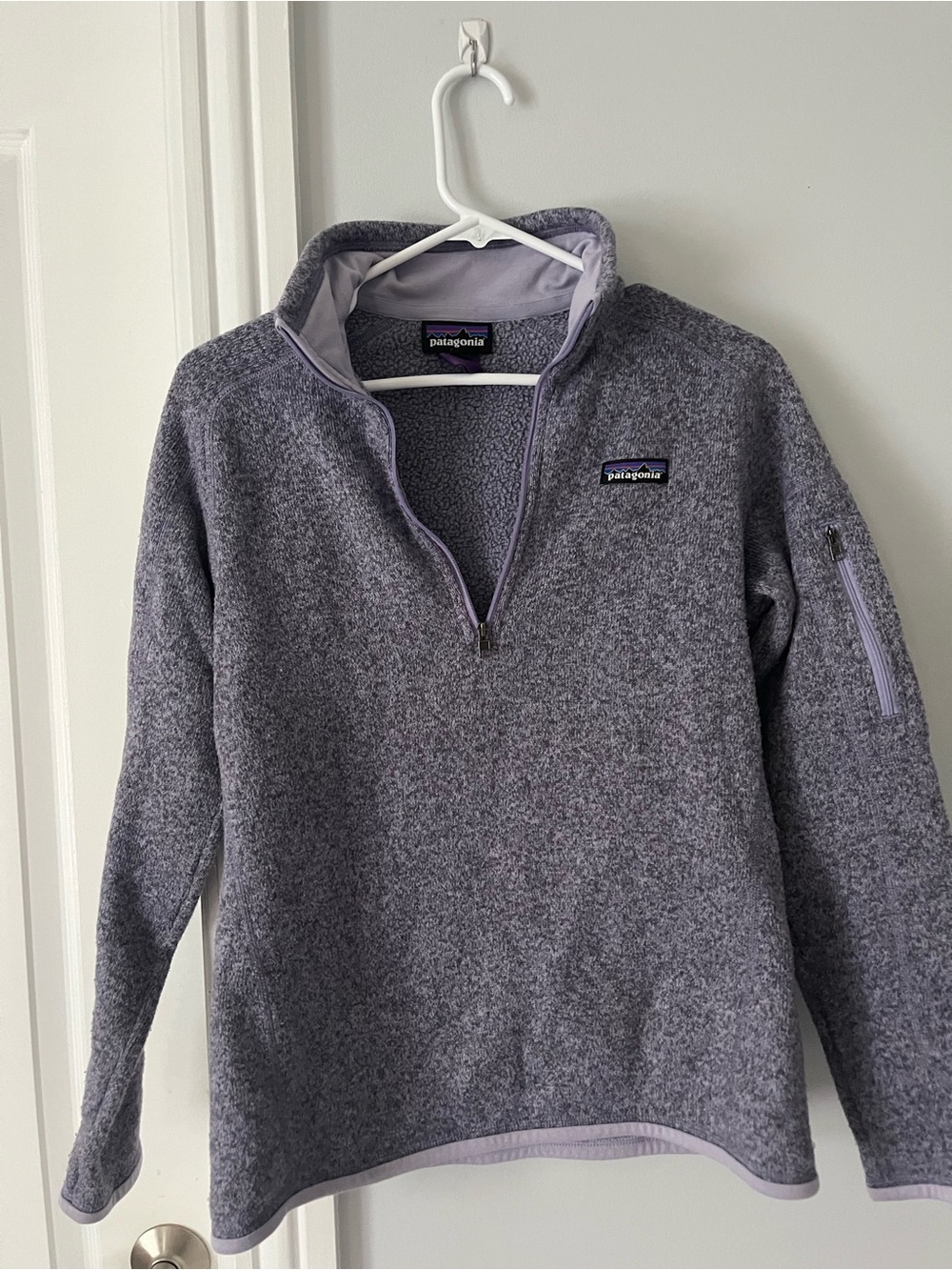 Patagonia Heather Lavender Quarter-Zip Fleece Pullover